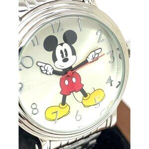 Disney Mickey Mouse Women's Watch WDS000684 Quartz Silver Dial Stainless…